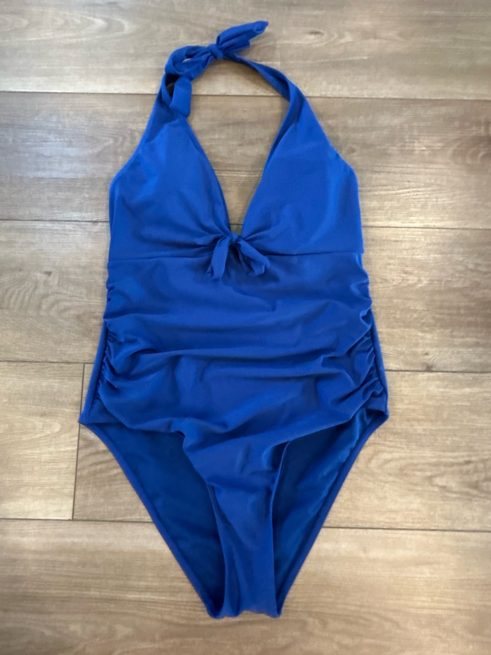 Catherine Malandrino Royal Blue One Shoulder Tie One Piece Swimsuit Sz S